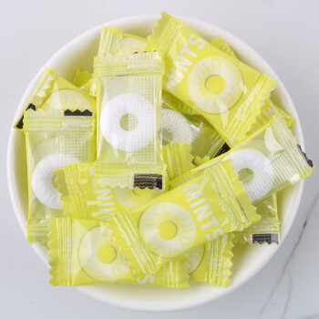 mints强劲清凉薄荷糖散装老式火锅酒店招待糖果网红袋装500g 柠檬味-1