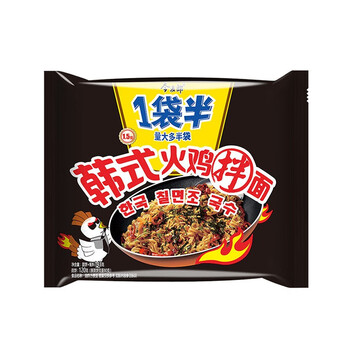 今麦郎一袋半韩式火鸡拌面24袋12袋5袋装辣味免煮速食大份量大面饼