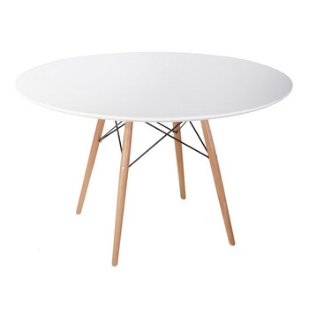 伊姆斯桌子北欧桌椅组合西餐桌现代简约圆形餐桌洽谈圆桌白色书桌