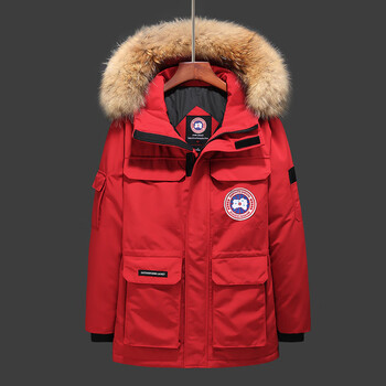 海外轻奢高端大鹅羽绒服服男女情侣中长款冬季加拿鹅工装派克服潮流无