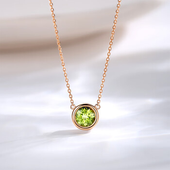 出又木 甜蜜泡泡精选1克拉翠绿色橄榄石吊坠送女友生日节日礼物新品