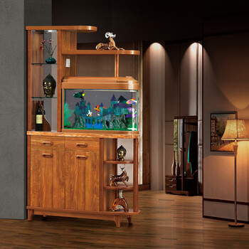 【送货上门】 带鱼缸的隔断柜玄关柜客厅酒柜双面间厅柜多功能屏风柜