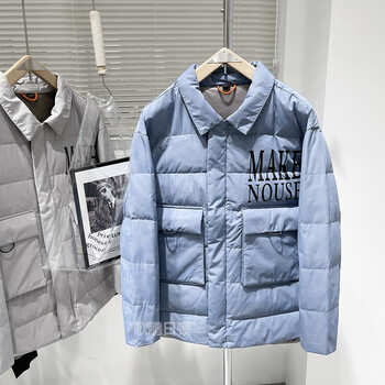 羽绒衬衫男 长袖加绒加厚冬季王炸 90白鸭绒 10羽毛 柜子1500  男士色