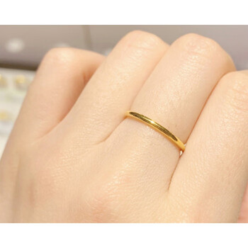 饰沿素圈戒指素圈戒指女简约金指环素金情侣对戒婚戒礼物 素圈戒指-20