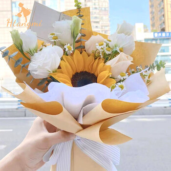 包花纸小号纯色牛皮纸向日葵干花迷你小花束包装纸花艺鲜花包花纸教师