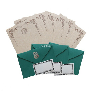 羽俙碧 环球影城同款 哈利波特周边魔法学校 羊皮纸信纸复古烫金信封