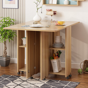 简约现代多功能可移动小户型折叠餐桌4人6人家用饭桌伸缩折叠收纳