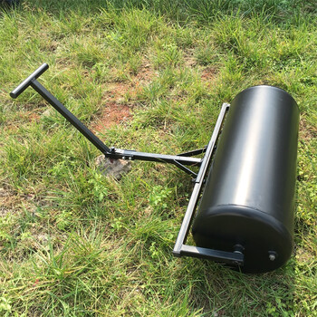 草坪压实机滚压草坪滚筒压路机碾压草皮滚压桶花园滚筒手扶压平机黑色