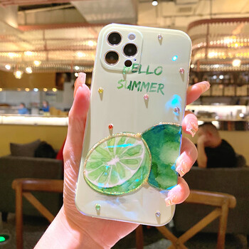 13promax12苹果11手机壳xs水钻xr防摔8plus清新青柠水钻iphone13