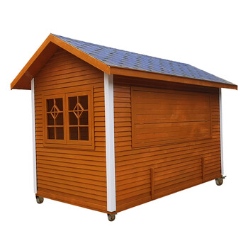 尚锦匠 户外可移动防腐木售货亭木制售票亭售卖亭岗亭室外小木屋摊位