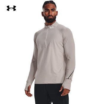 安德玛(underarmour)qualifier男子1/2拉链柔软跑步运动长袖t恤