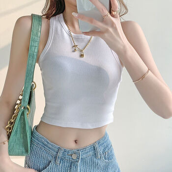 倾真新品吊带背心女炸街背心女外穿夏薄2022年新款短款露脐内搭上衣