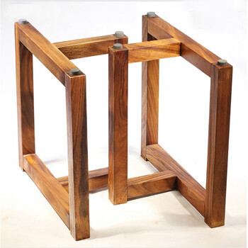 实木工字支架胡桃木大板茶餐桌腿配套桌脚架定制桌子腿大理石台面 三