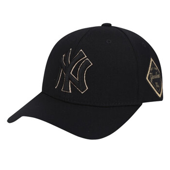 mlb棒球帽男女帽子男经典款韩版弯檐鸭舌帽 ny洋基队cp85 黑色金边ny