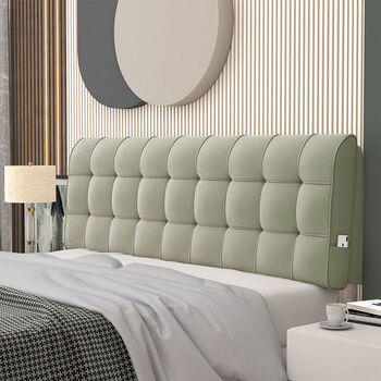 靠背榻榻米无床头靠枕简约现代可拆洗s绒月影灰宽90高58厚6有床头款式