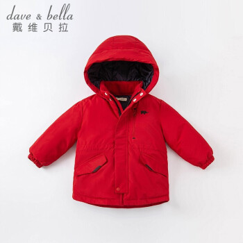 davebella戴维贝拉童装冬装儿童羽绒服婴儿女宝宝外套男童洋气上衣DB19680红色110cm