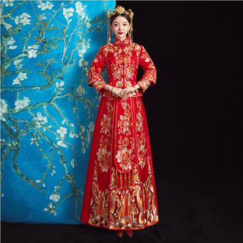 诗迪仕新娘礼服汉服婚纱女2022新款秀禾服结婚装敬酒服中式嫁衣出阁服