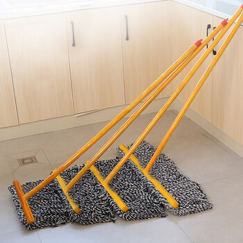 访客 fk 平板拖把大号棉线尘拖不锈钢原木老式拖布工厂物业商用保洁排