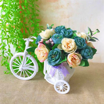 精选仿真花摆件假花摆件绢花塑料花装饰开业摆件装饰花仿真玫瑰花装饰