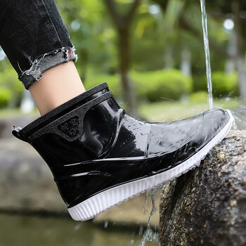 迈沃克雨鞋男春季防水防滑钓鱼短筒水靴男士厨师工作鞋洗车工地劳保水