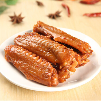 肉干肉脯 开袋即食卤味下酒菜 熟食独立小包装鸭翅膀 辣卤鸭翅5袋800g