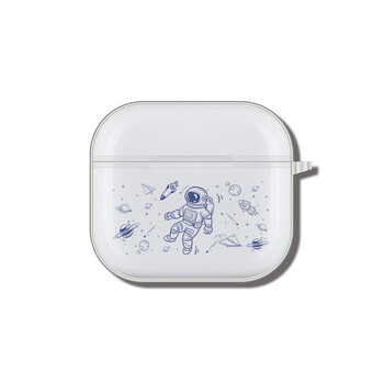 3保护套无线蓝牙耳机套3代保护壳透明硅胶防尘防滑定制 【蓝色线条