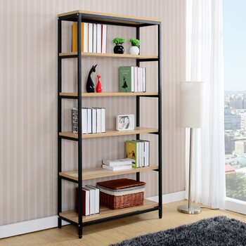 阅千旬层架钢木置物架简约现代简易落地置物架客厅储物展示架陈列货架