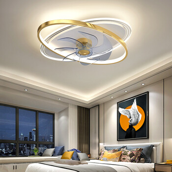 卓娇广东中山吸顶风扇灯餐厅吊扇灯智能家用客厅异形吊顶风扇灯卧室灯