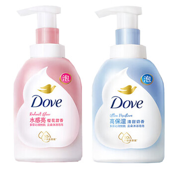 多芬(dove)沐浴露 高保湿·清甜奶香400g 水感亮·樱花甜香400g  泡泡