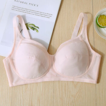 内衣女学生大学少女文胸高中生棉c杯大码内衣大胸显小无钢圈薄款胖mm