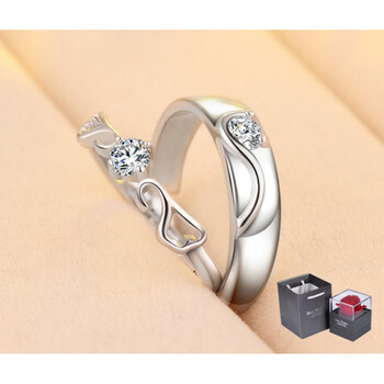 老凤祥福情侣款戒指男女对戒刻字结婚纪念日钻戒情人节 天使之翼对戒