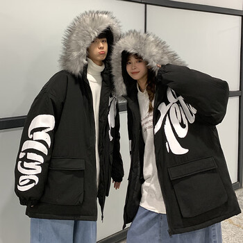 英皇保罗羽绒服男女同款冬季新款情侣学生港风中长款渐变雪山潮牌户