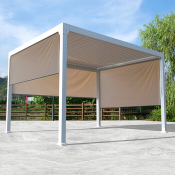 户外庭院凉亭别墅月光棚露台花园铝合金遮阳棚室外阳光房防腐防晒白色