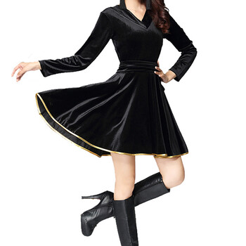 新款春夏广场舞舞蹈服套装连衣裙服装中老年拉丁舞健身演出服女大红双