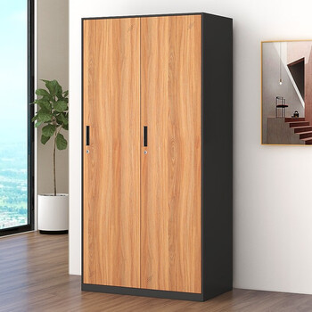 京洛更衣柜办公室员工铁皮衣柜家用木质收纳柜鞋帽柜更衣间带锁储物换