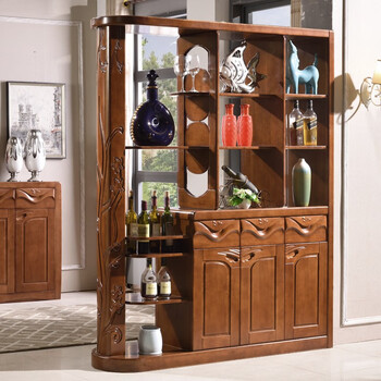 6米中式实木酒柜隔断柜子双面间厅玄关柜简约现代客厅屏风鞋柜间厅柜