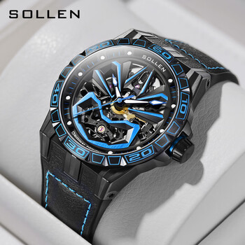 【百变脸谱联名款】梭伦(sollen)新款流浪地球手表男双面镂空全自动