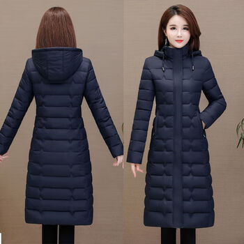 夕楠2022冬季新款女装棉衣女中长款装修身轻薄棉服中年棉袄外套女冬