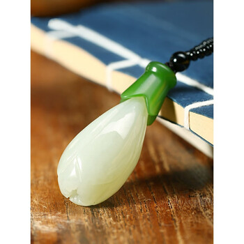 檀福匠 和田玉白玉兰花软玉坠玉吊坠玉石坠男女款玉兰花挂件玉坠