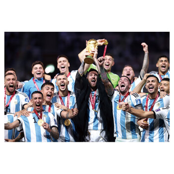 尤柯鸟(yoekbird)阿根廷夺冠壁画梅西海报足球墙贴2022卡塔尔世界杯