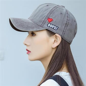 盖淘帽子女夏天韩版潮鸭舌帽潮牌ins爱心遮阳帽牛仔休闲百搭棒球帽