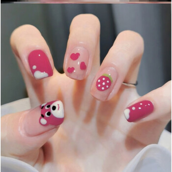 热奥 小孩穿戴美甲贴纸儿童穿戴甲片10岁女童的儿童美甲贴片假指甲学