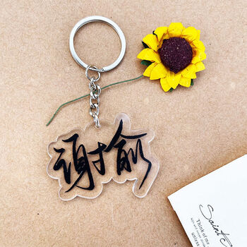 【618活动】亚克力钥匙扣名字定制白日梦我陈劲生双面透明边挂件定做