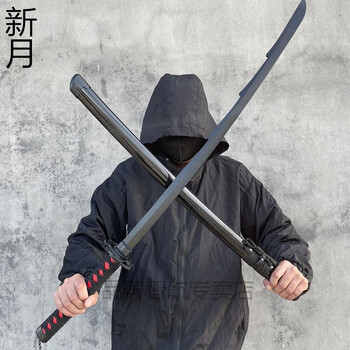 死神刃日漫cos居合道木刀儿童玩具带鞘木剑表演练习装扮木质 新月100