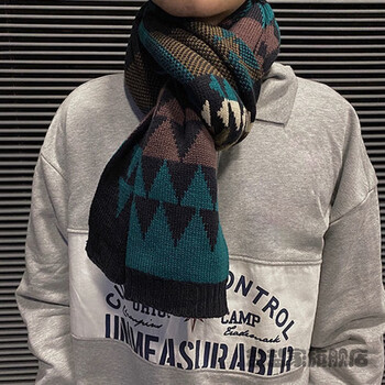 日系围巾男冬季男友生日圣诞礼物保暖针织韩版百搭情侣学生围脖潮蓝色