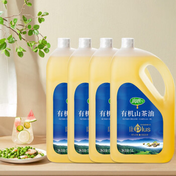 润心（RUNXIN） 润心有机山茶油5L*4瓶康plus 低温冷榨有机纯油茶籽油 日期新鲜