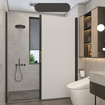 [居家优品] 浴帘防水布磁吸隐形浴帘套装免打孔防水卫生间干湿分离