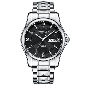 海铂威尔harborview男爵系列hj6149全自动男士机械手表精钢白面