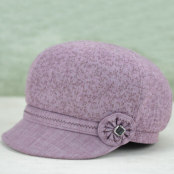 未知鱼点女式帽子春秋季老人帽子女春秋奶奶薄款老太太布帽中老年人