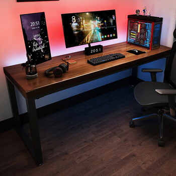 港桦实木电脑桌台式卧室简约家用电竞房工作台学生原木子1808075板厚